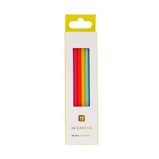 Tall Rainbow Birthday Candles, Pride - 16 Pack - The Crowd Went Wild