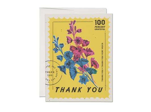 100 Percent thank you greeting card: Singles