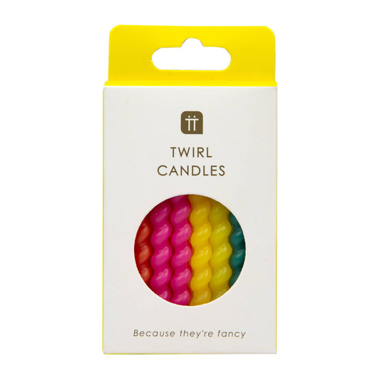 Twisted Rainbow Birthday Candles - 8 Pack - The Crowd Went Wild