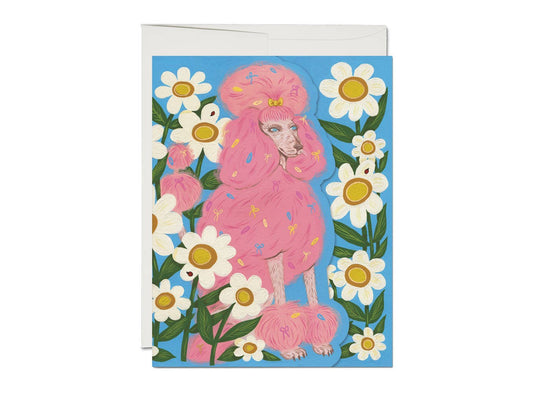 Pink Poodle friendship greeting card - The Crowd Went Wild