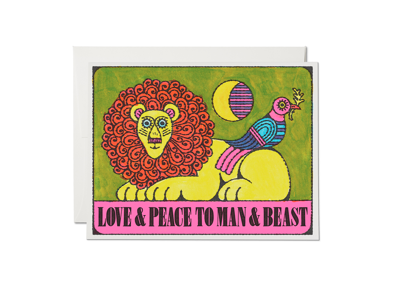 Man and Beast holiday greeting card - The Crowd Went Wild