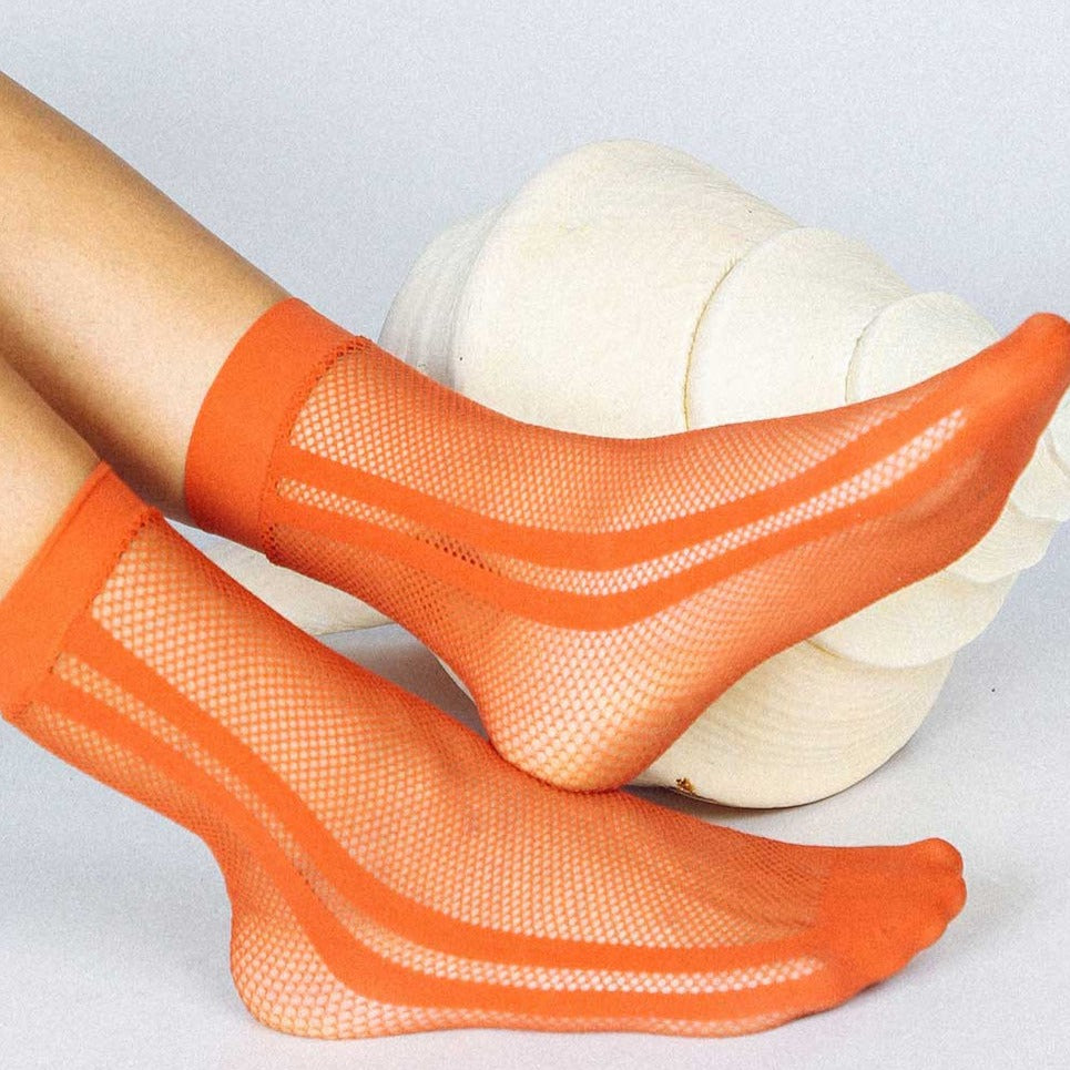 Fishnet Socks - Terracotta - The Crowd Went Wild