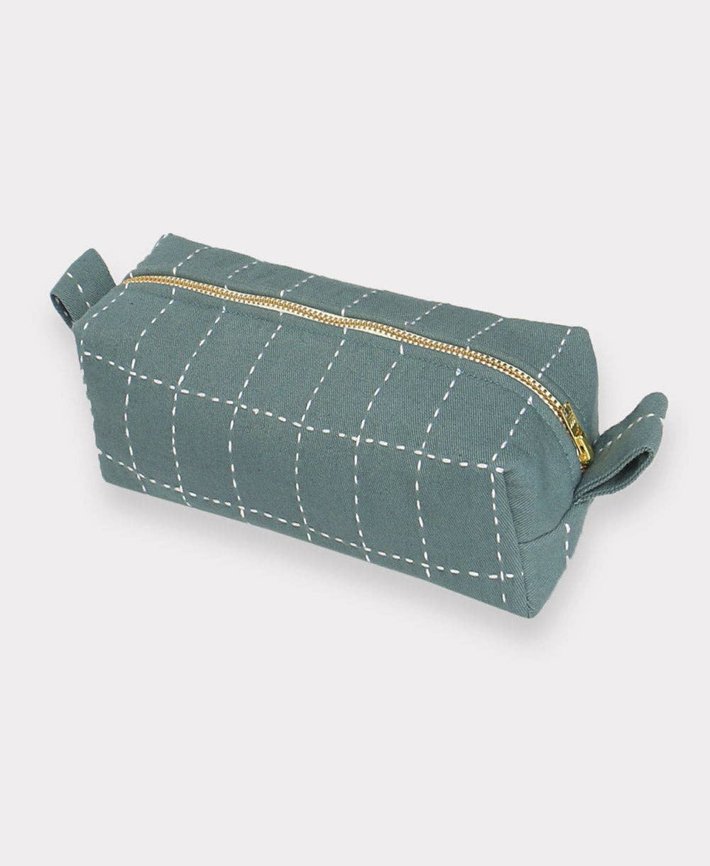 Small Grid-Stitch Toiletry Bag - The Crowd Went Wild