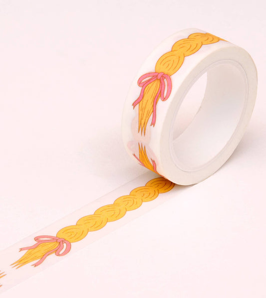 Yellow Hair Braids with Ribbon Washi Tape - 15mm - The Crowd Went Wild