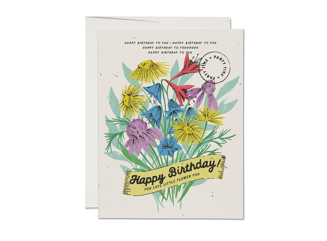 Cute Little Flower birthday greeting card - The Crowd Went Wild