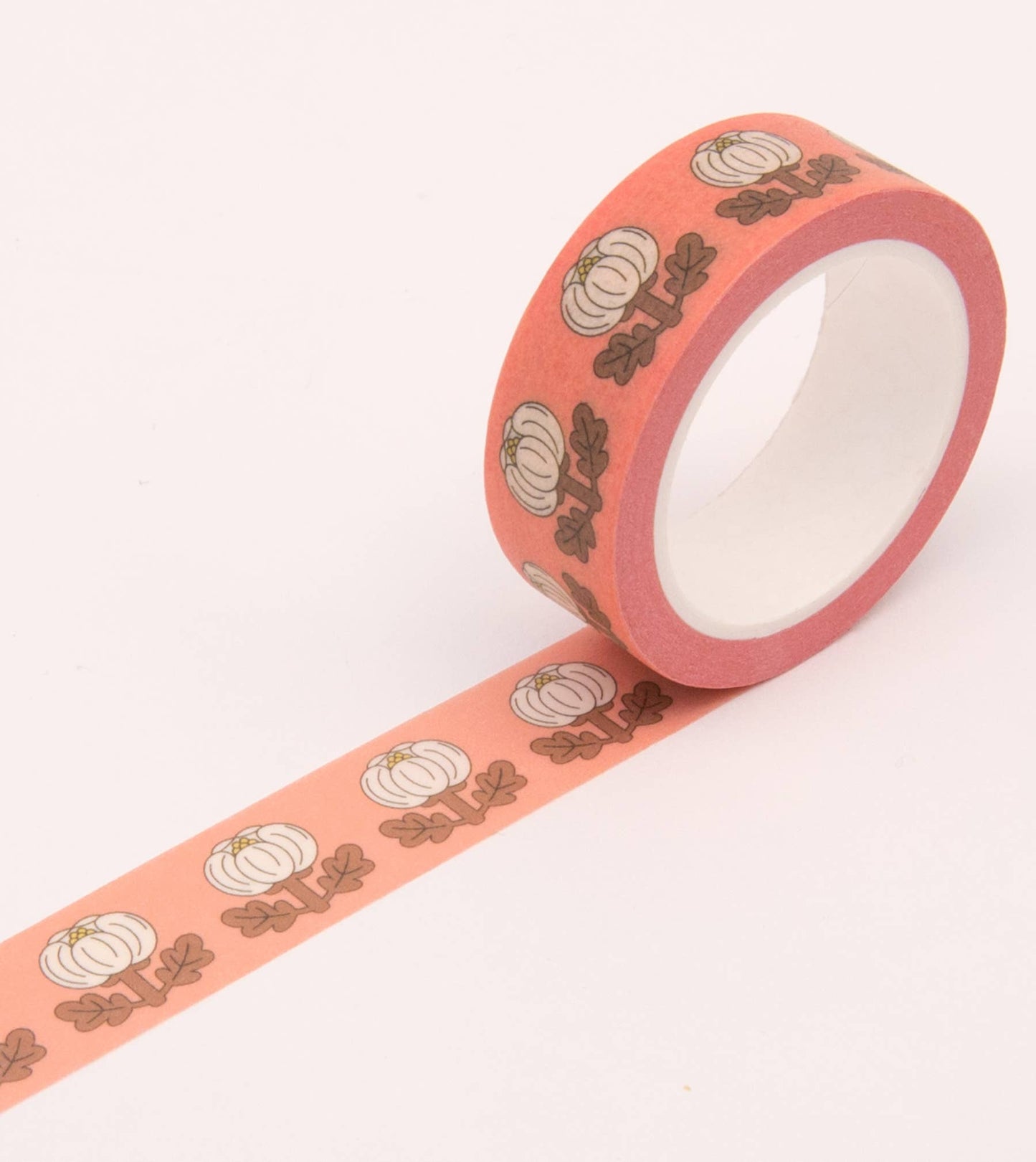 Peony Washi Tape - Coral Pink - 15mm - The Crowd Went Wild