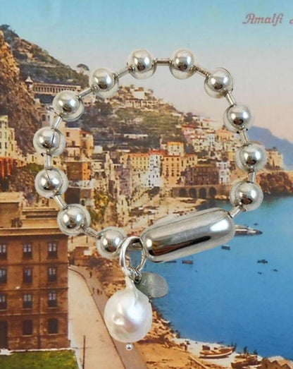 Ball Chain Pearl Bracelet - The Crowd Went Wild