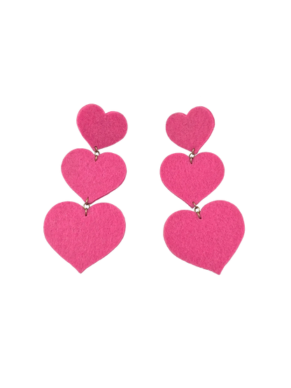 Triple Heart Earrings - The Crowd Went Wild