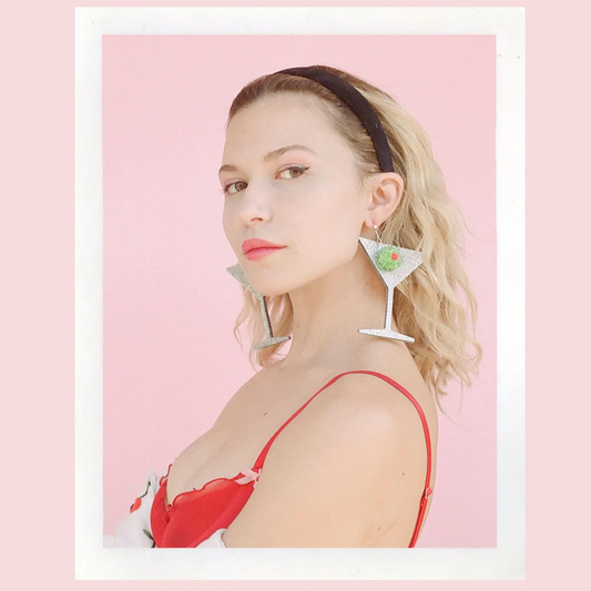 Sparkle Martini Earrings - The Crowd Went Wild