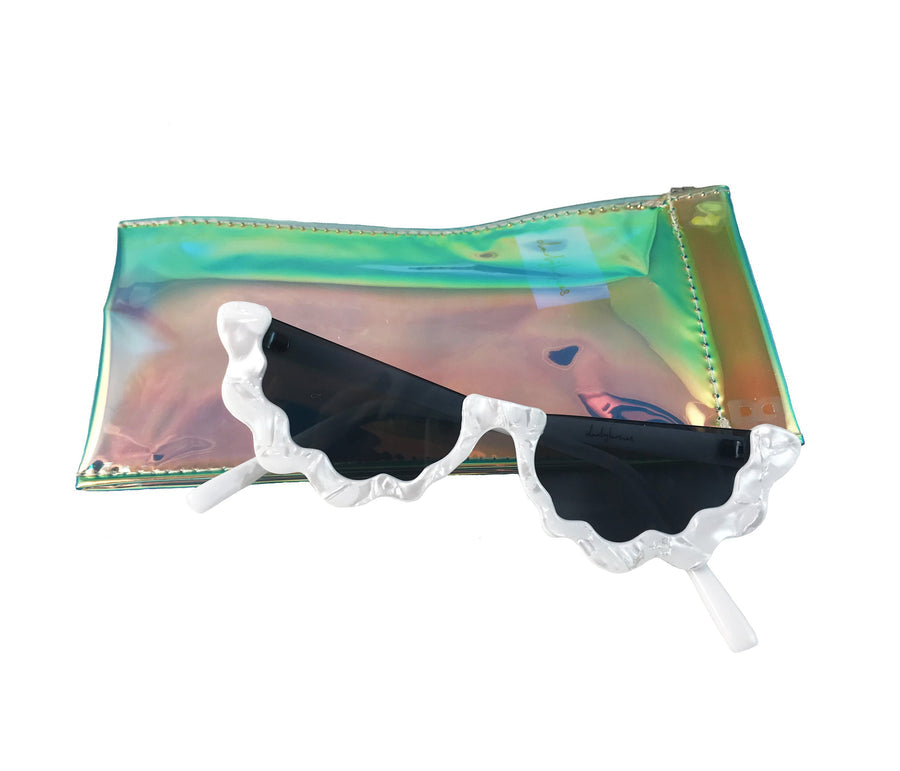 Pearly White Groover Sunglasses - The Crowd Went Wild