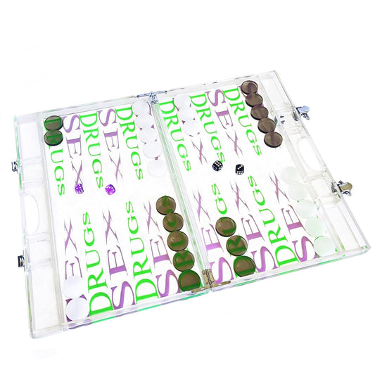 Lucite Backgammon Set - The Crowd Went Wild
