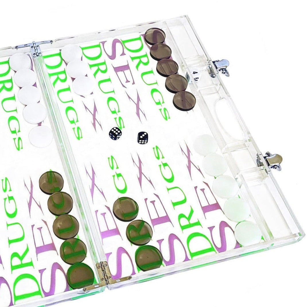 Lucite Backgammon Set - The Crowd Went Wild