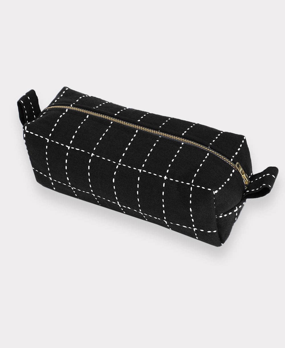 Small Grid-Stitch Toiletry Bag - The Crowd Went Wild