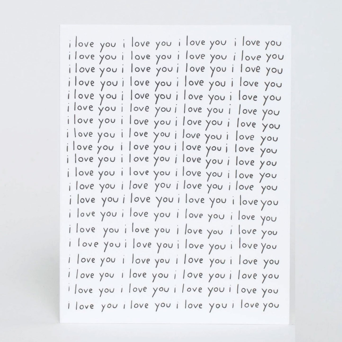 I love you pattern greeting card