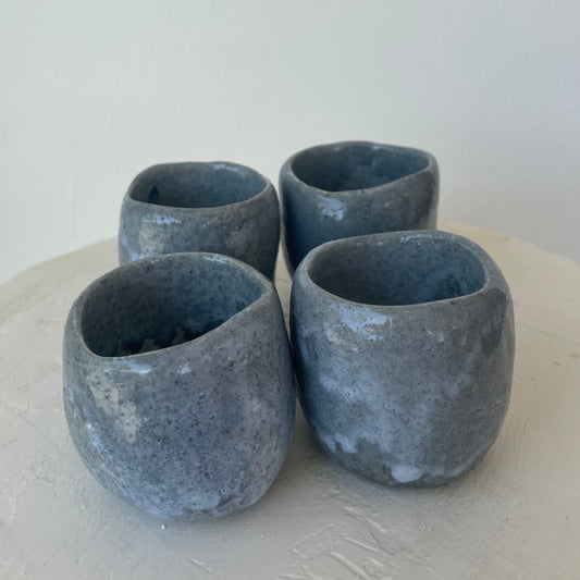 Ceramic Sake Cups - set of 4 - The Crowd Went Wild