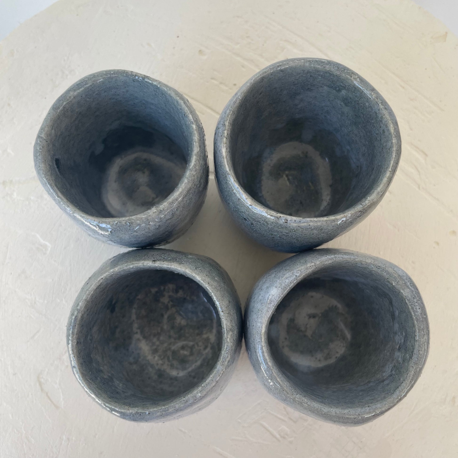 Ceramic Sake Cups - set of 4 - The Crowd Went Wild