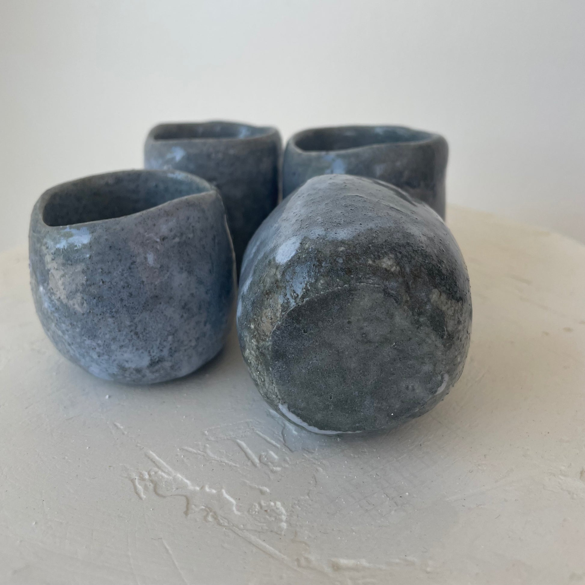 Ceramic Sake Cups - set of 4 - The Crowd Went Wild